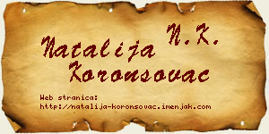 Natalija Koronsovac vizit kartica